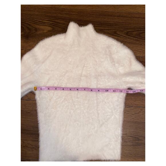 EUC Aritzia Babaton Mike Sweater White Wool Cashmere Blend Ribbed Mockneck Small - Picture 6 of 8